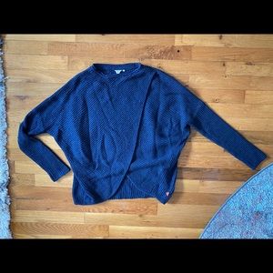 Navy Blue Knit CrissCross Sweater